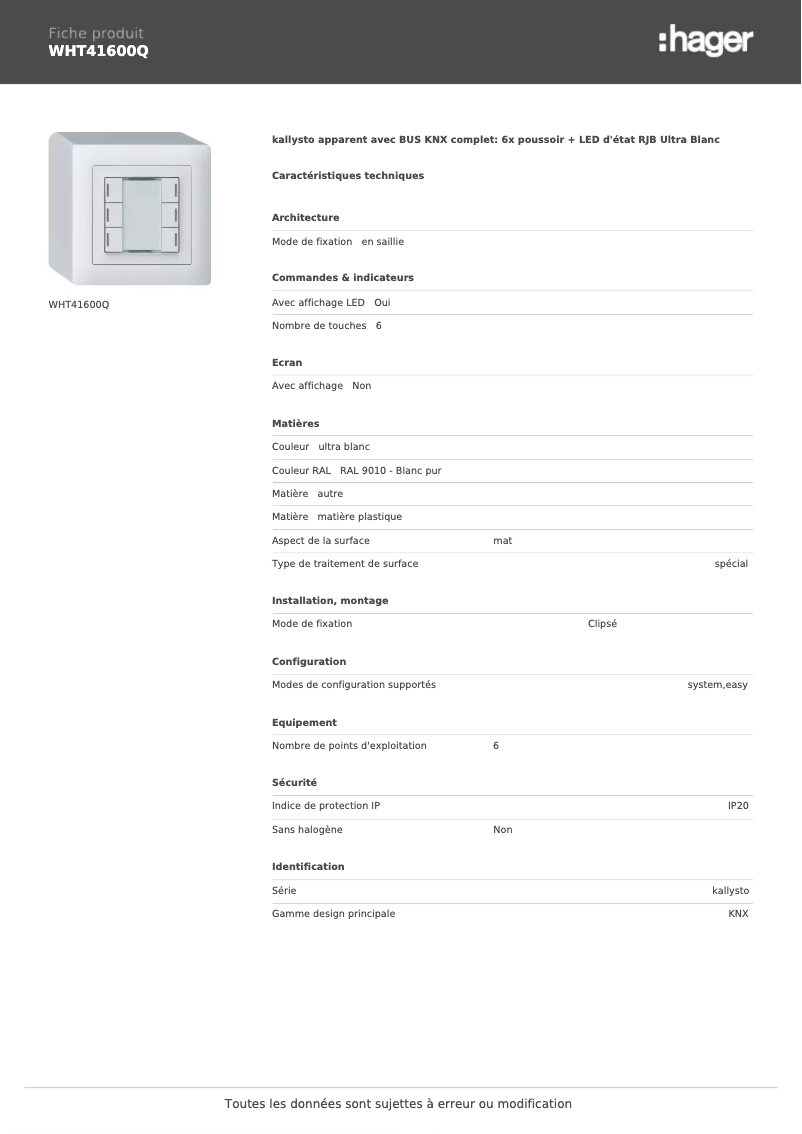 Imagen de la primera página del manual del dispositivo WHT41600Q