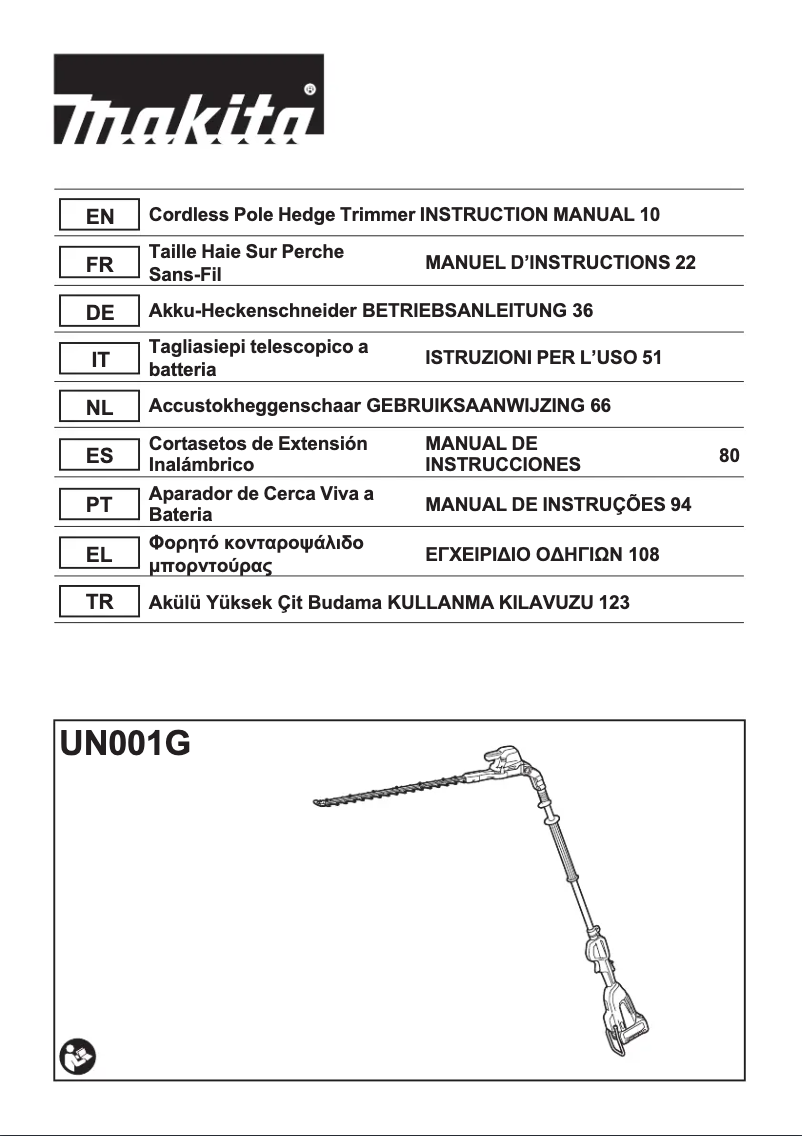 Página 1 del manual Manual de usuario Makita UN001G