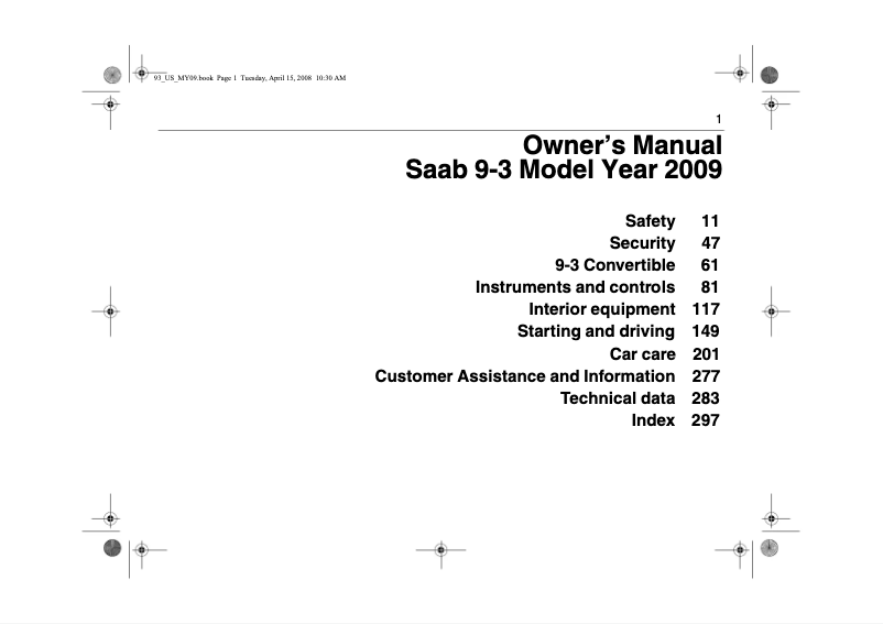 Página 1 del manual Manual de usuario Saab 9-3 (2006)