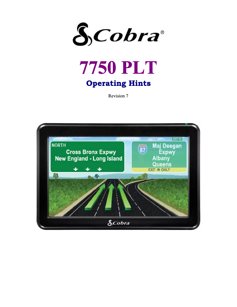 Imagen de la primera página del manual del dispositivo 7750 Platinium