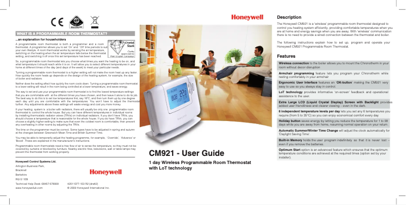 Página 1 del manual Manual de usuario Honeywell CM921