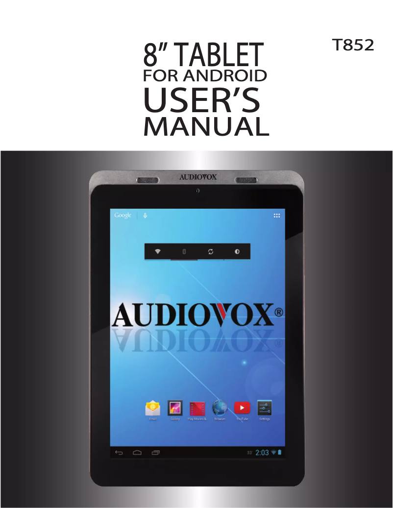 Página 1 del manual Manual de usuario audiovox T852