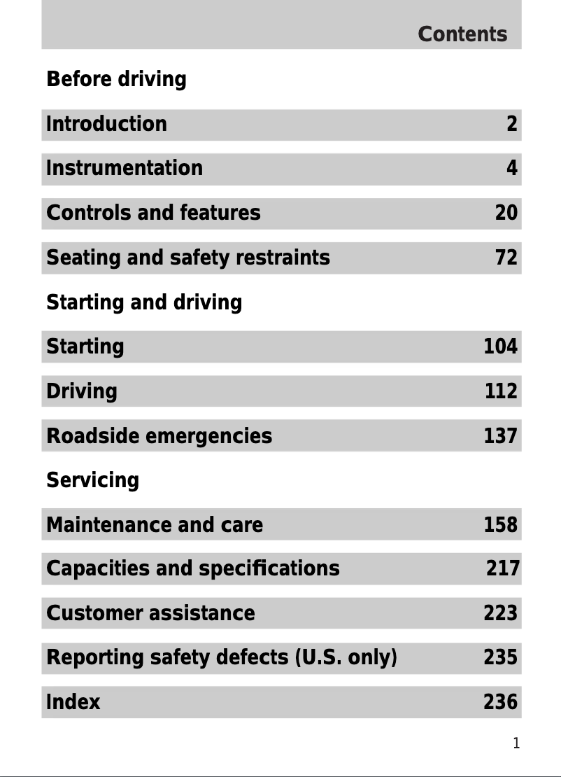 Página 1 del manual Manual de usuario Mercury Mystique (1999)