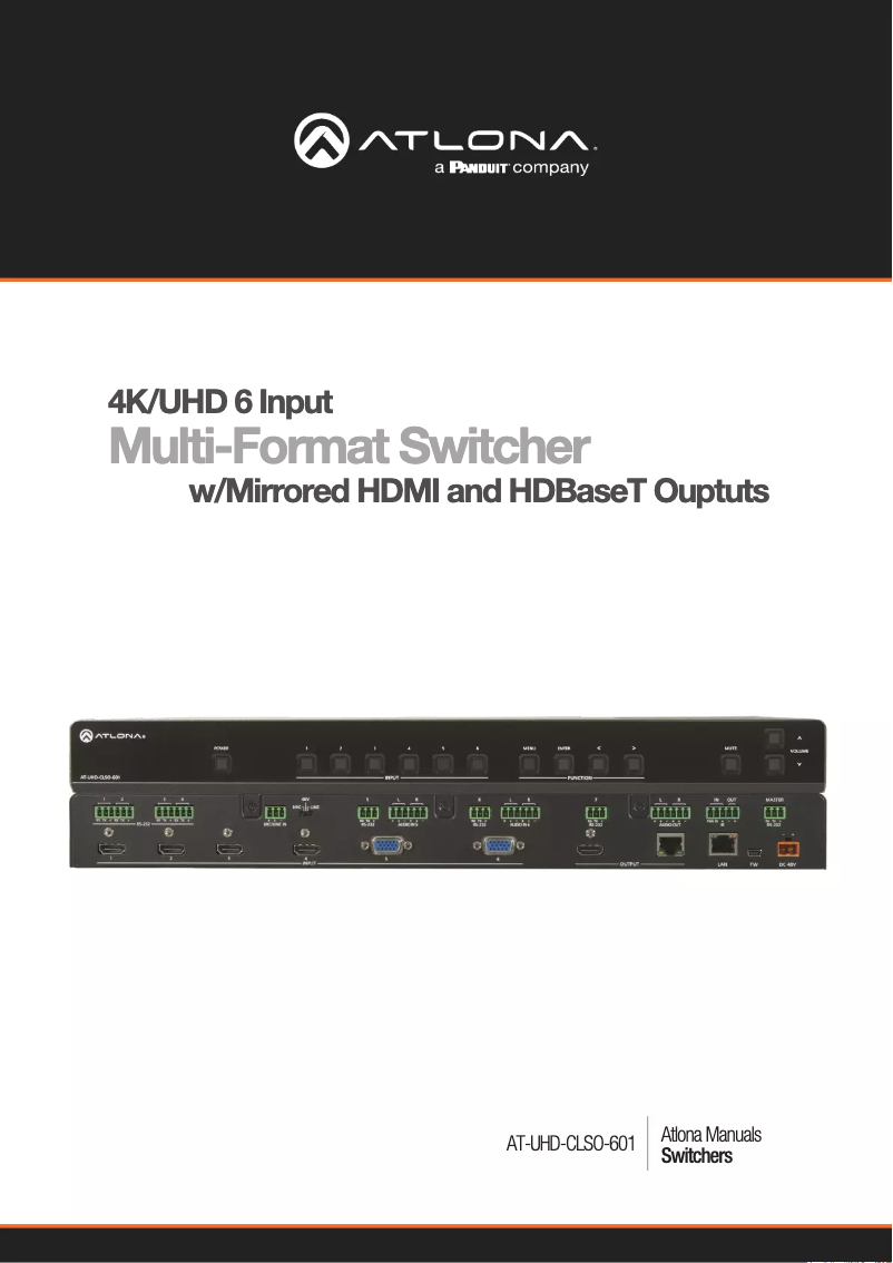 Imagen de la primera página del manual del dispositivo AT-UHD-CLSO-601