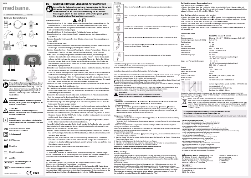 Página 1 del manual Manual de usuario Medisana IN 605