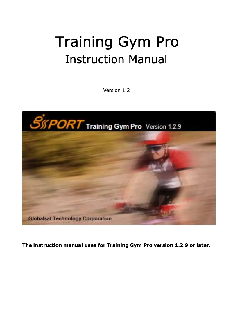 Imagen de la primera página del manual del dispositivo Training Gym Pro