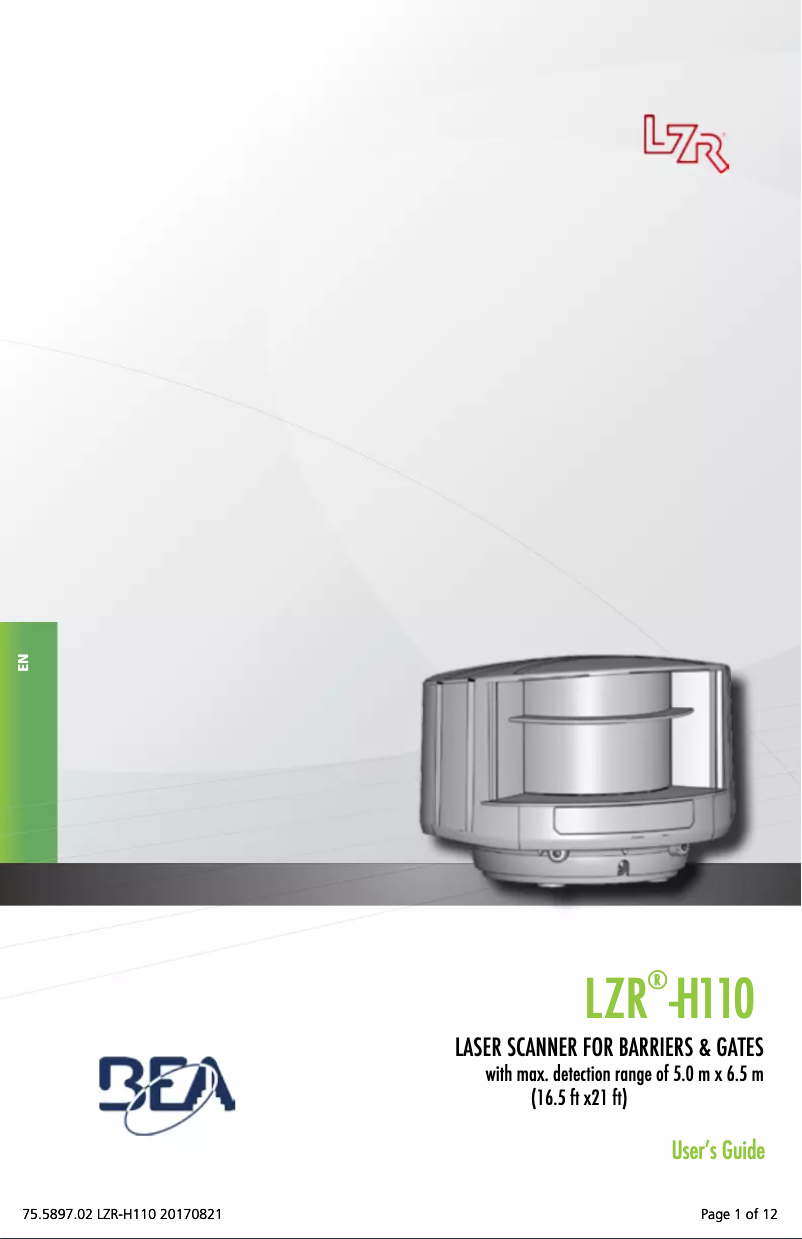 Imagen de la primera página del manual del dispositivo LZR-H110