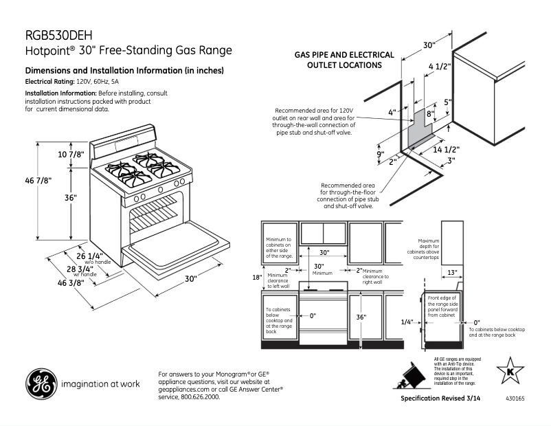 Página 1 del manual Ficha técnica Hotpoint RGB530DEHBB