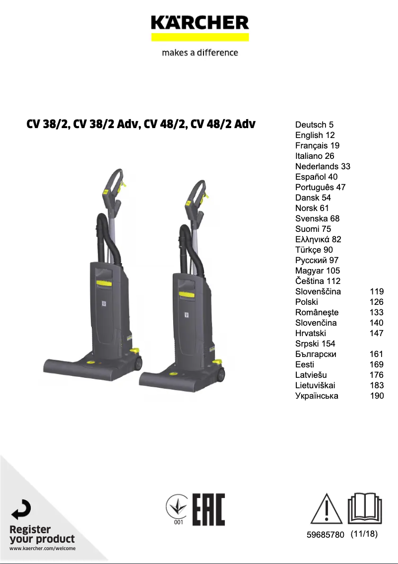 Imagen de la primera página del manual del dispositivo CV 38/2 Adv