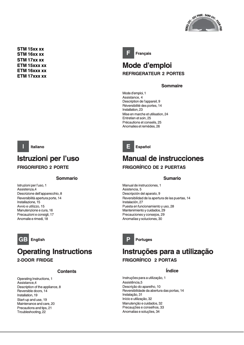 Imagen de la primera página del manual del dispositivo ETM 15210 V