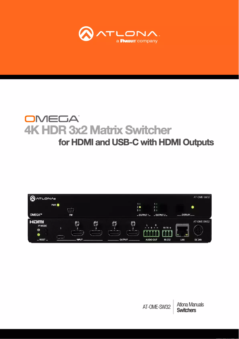 Imagen de la primera página del manual del dispositivo Omega AT-OME-SW32