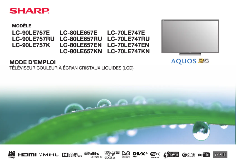 Página 1 del manual Manual de usuario Sharp LC-90LE757E