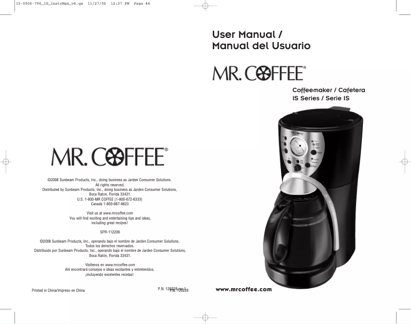 Página 1 del manual Manual de usuario Mr. Coffee ISS12