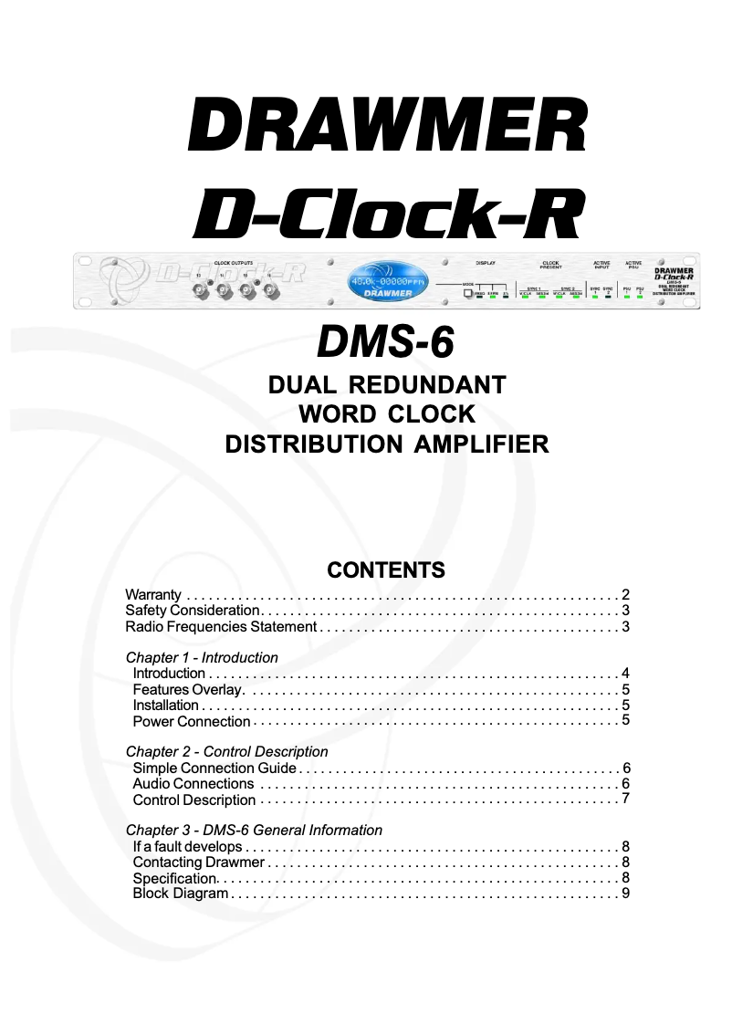 Imagen de la primera página del manual del dispositivo D-Clock-R DMS-6