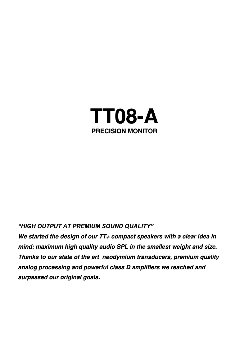 Imagen de la primera página del manual del dispositivo TT 08-A