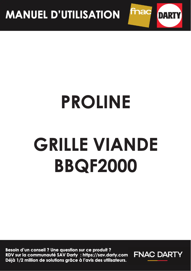 Imagen de la primera página del manual del dispositivo BBQF2000