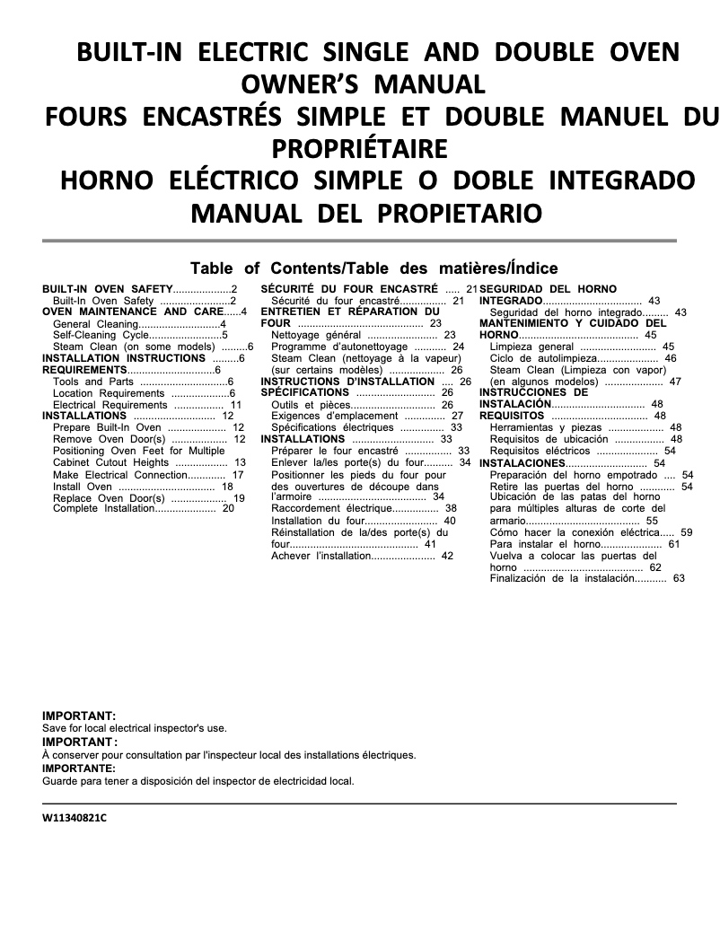 Imagen de la primera página del manual del dispositivo WOD51EC0HW