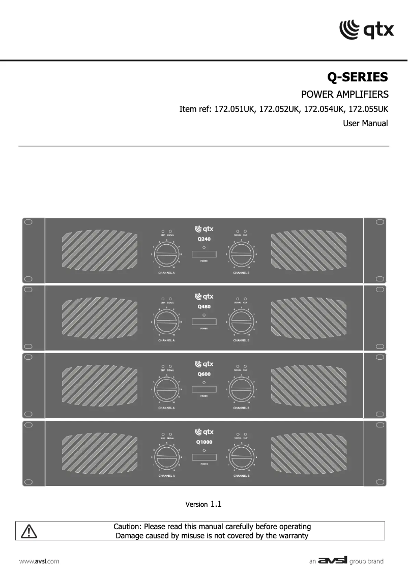 Imagen de la primera página del manual del dispositivo Q1000