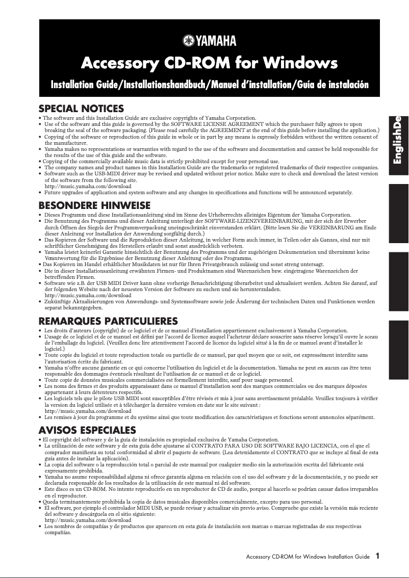 Imagen de la primera página del manual del dispositivo Clavinova CLP-330