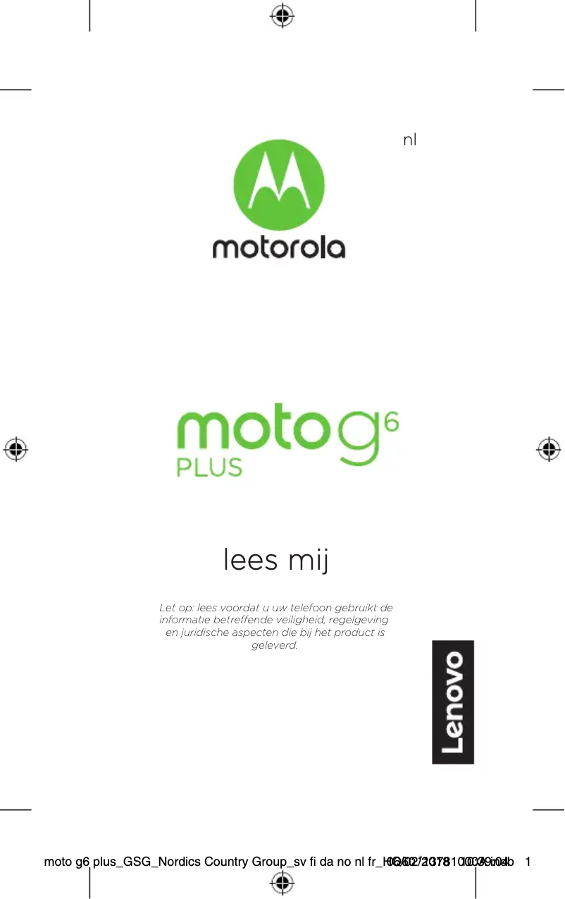 Página 1 del manual Manual de usuario Motorola Moto G6 plus