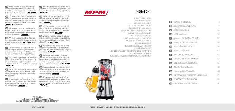 Página 1 del manual Manual de usuario MPM MBL-15M