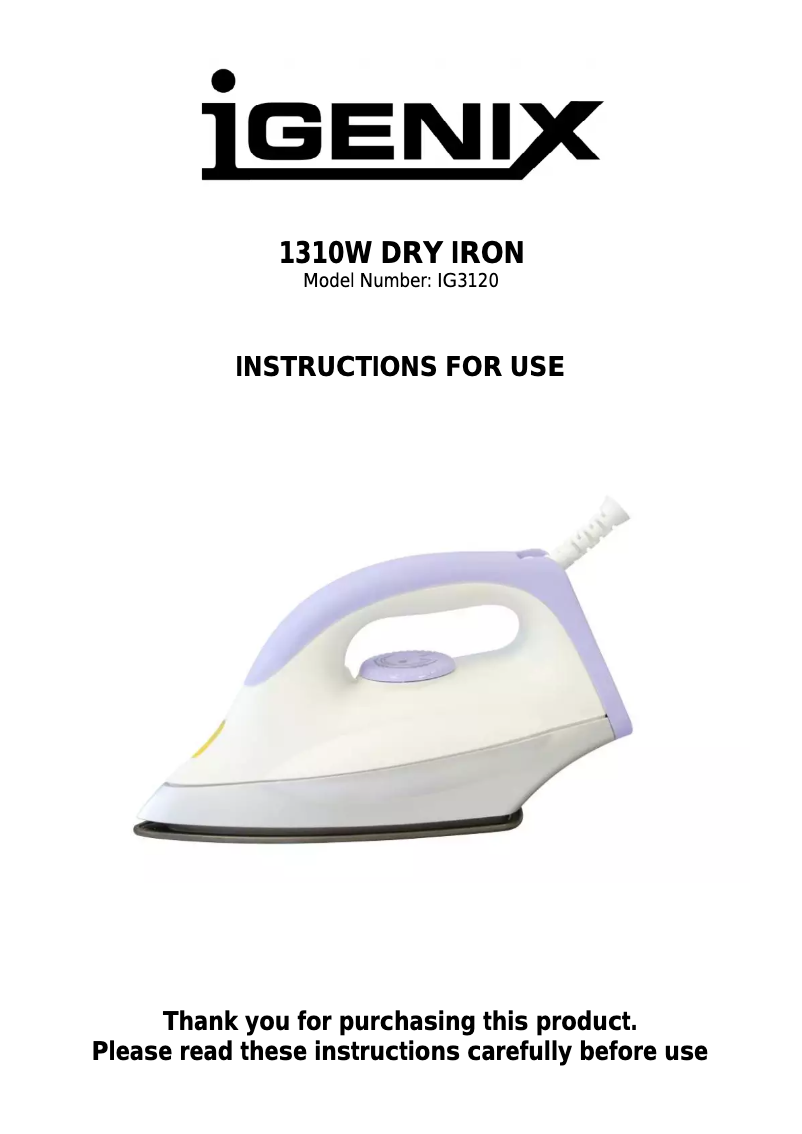 Imagen de la primera página del manual del dispositivo IG3120