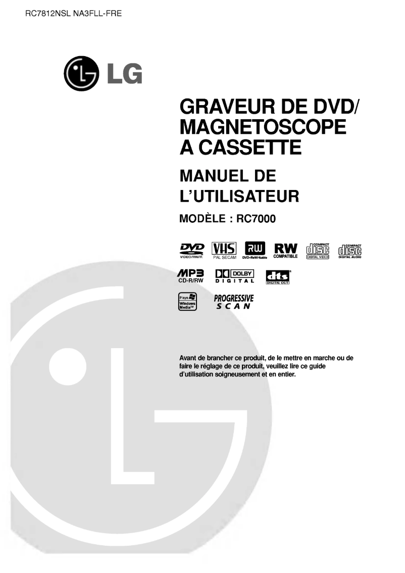 Imagen de la primera página del manual del dispositivo RC7812NSL