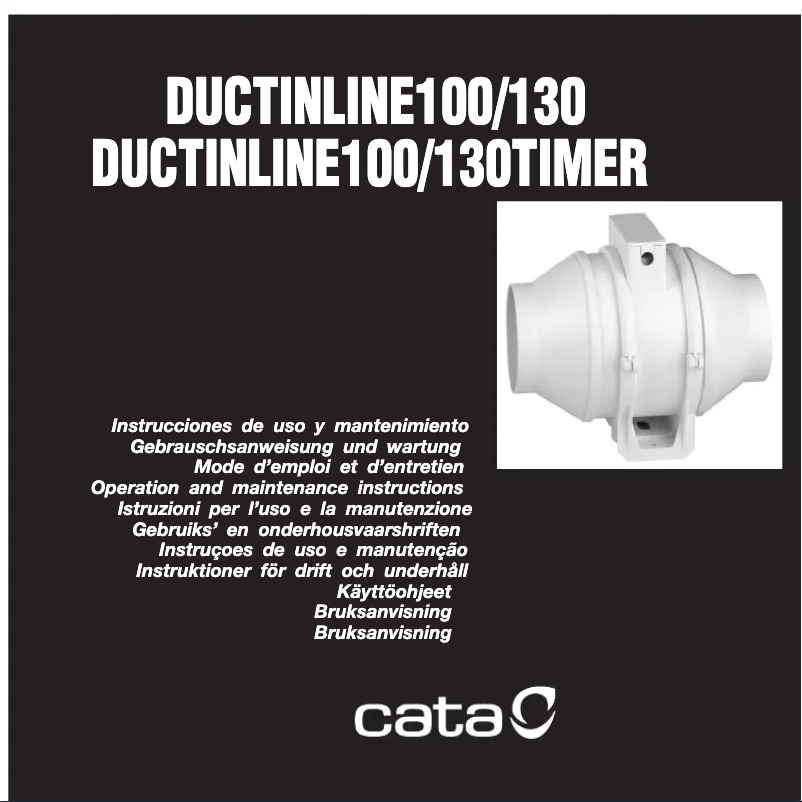 Página 1 del manual Manual de usuario CATA DUCT IN LINE 100/130