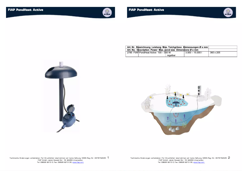 Página nº 1 - Manual de usuario Fiap PondHeat Active