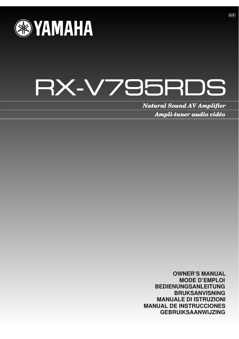Imagen de la primera página del manual del dispositivo RX-V795RDS