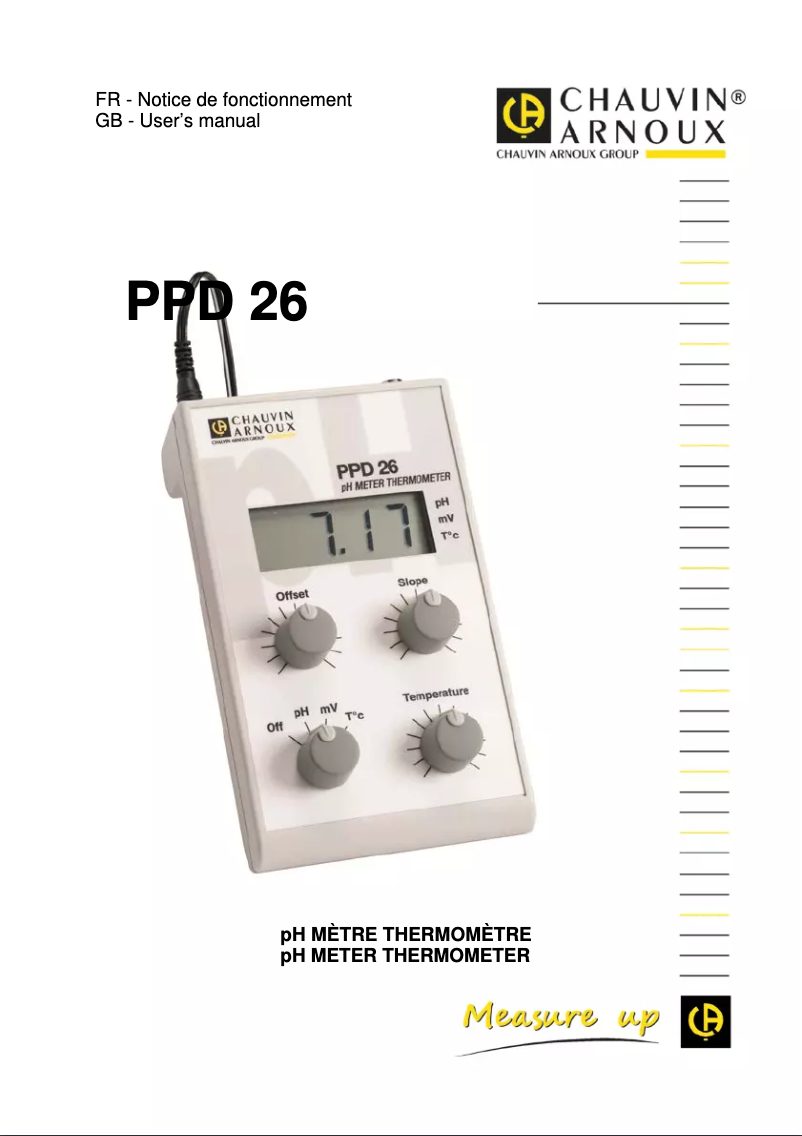 Página 1 del manual Manual de usuario Chauvin Arnoux PPD26