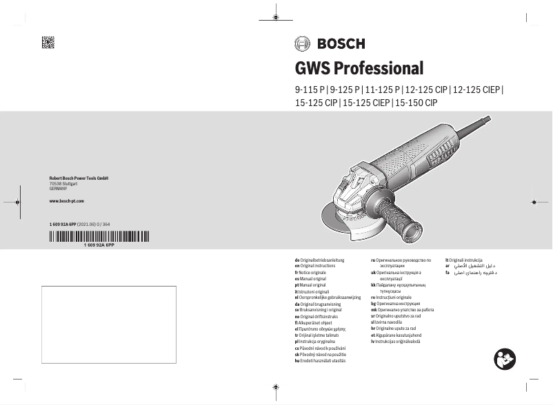 Página nº 1 - Manual de usuario Bosch GWS 9-115 P Professional