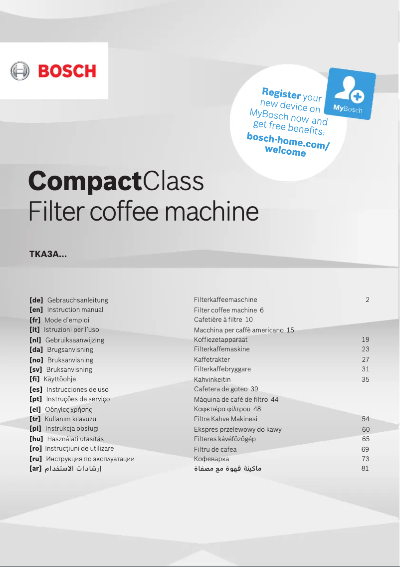 Imagen de la primera página del manual del dispositivo CompactClass TKA3A014