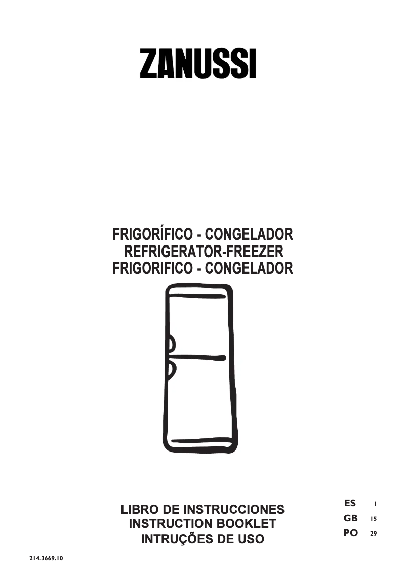 Página nº 1 - Manual de usuario Zanussi ZK368LD