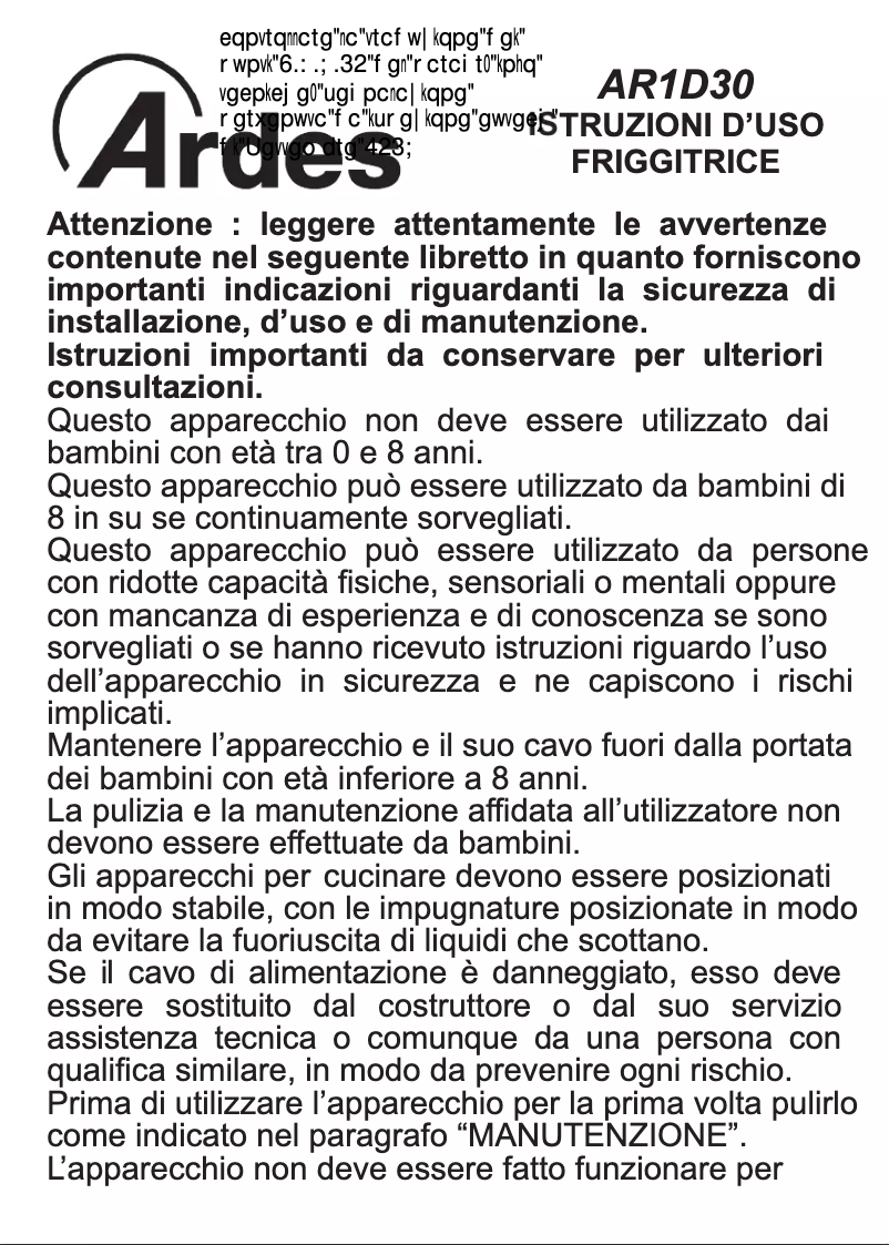 Imagen de la primera página del manual del dispositivo AR1D30