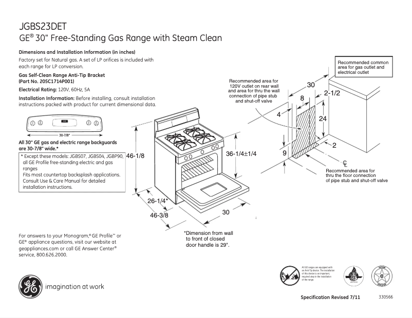 Imagen de la primera página del manual del dispositivo JGBS23DETWW
