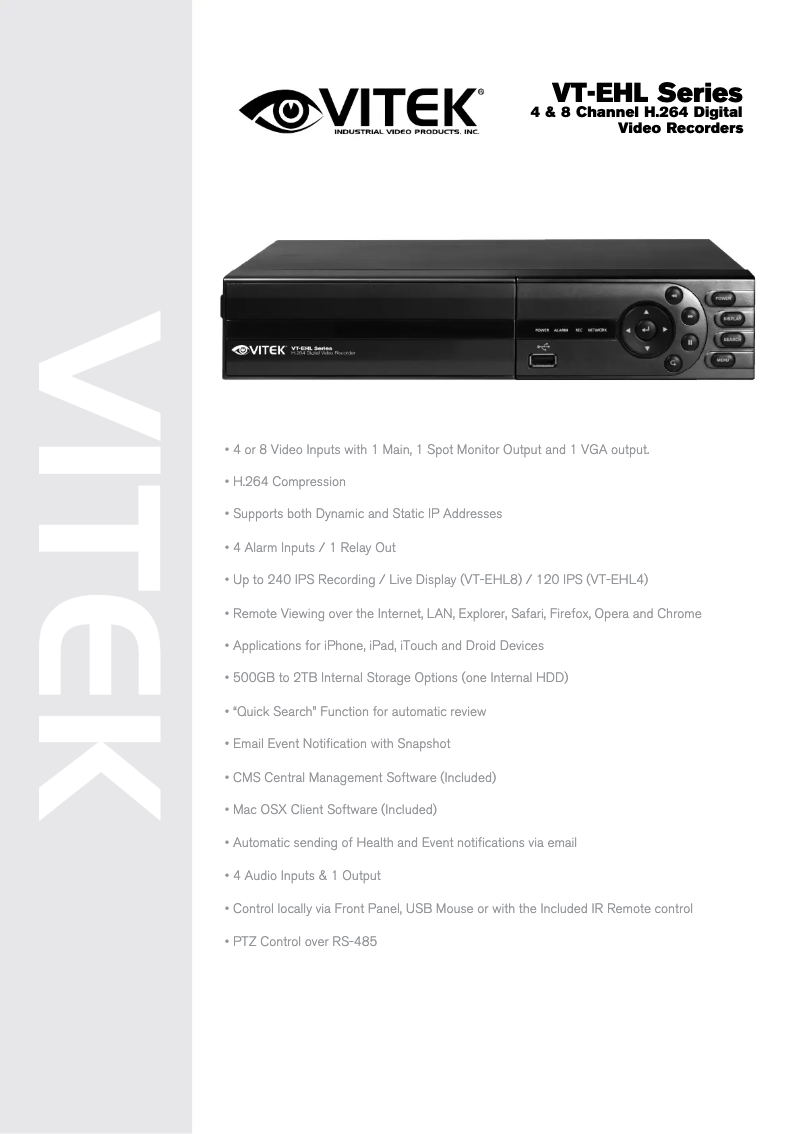 Imagen de la primera página del manual del dispositivo VT-EHL8