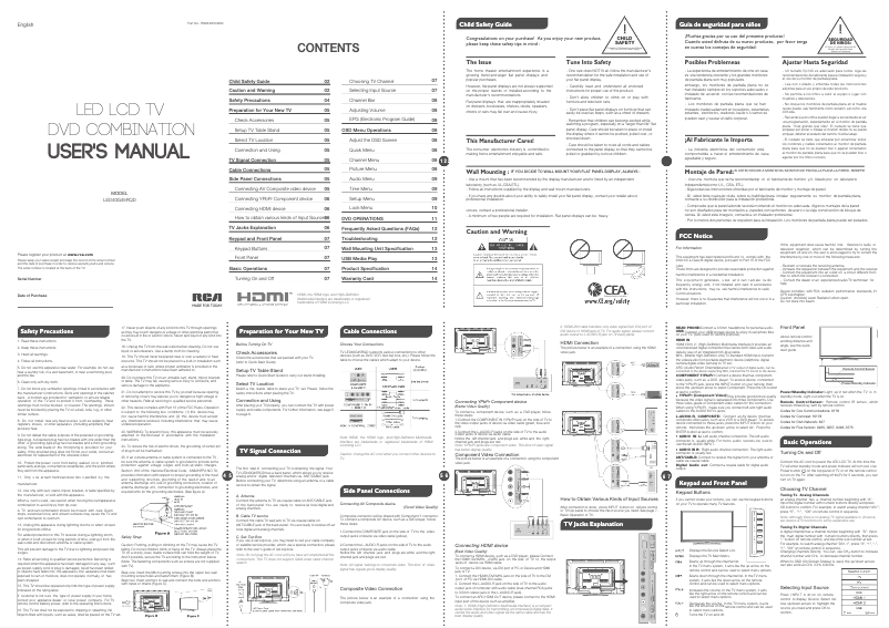 Imagen de la primera página del manual del dispositivo LED40G45RQD