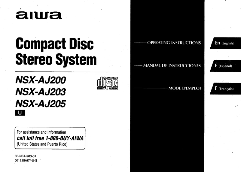 Página 1 del manual Manual de usuario Aiwa NSX-AJ203