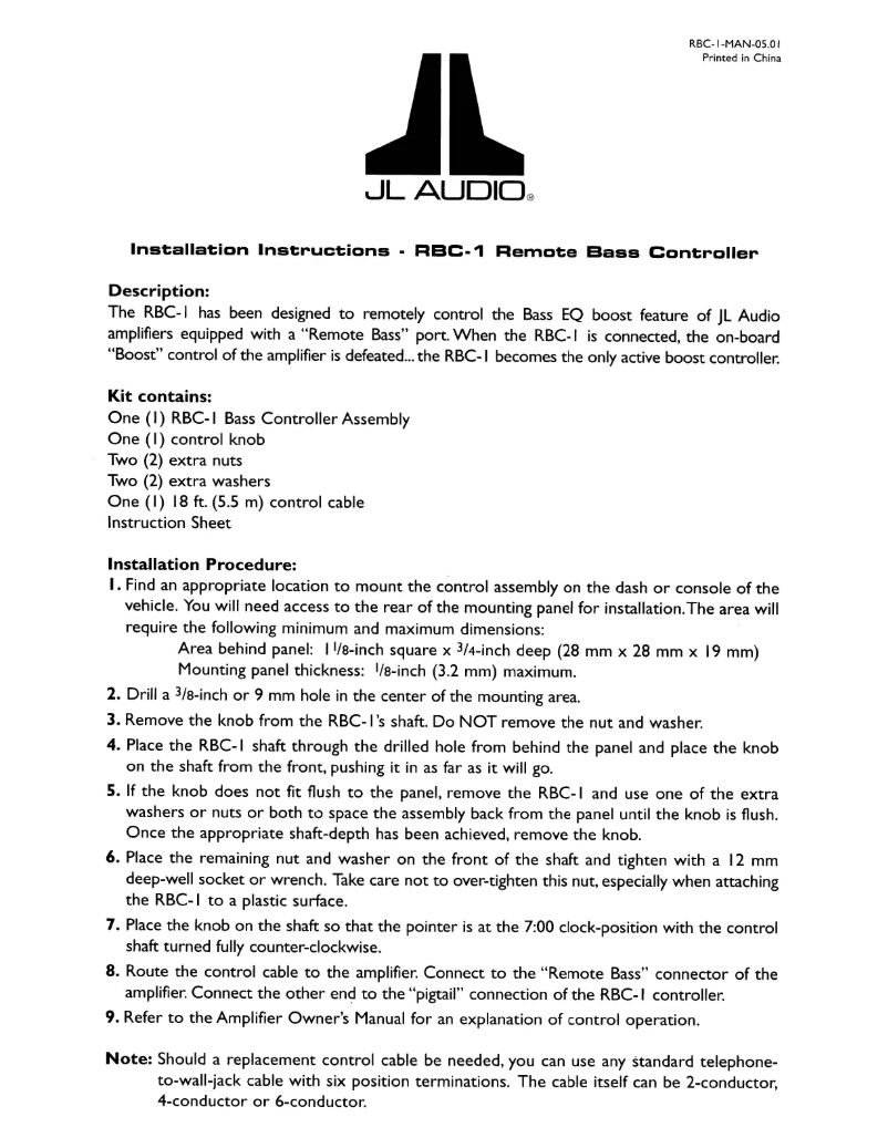 Imagen de la primera página del manual del dispositivo RBC-1