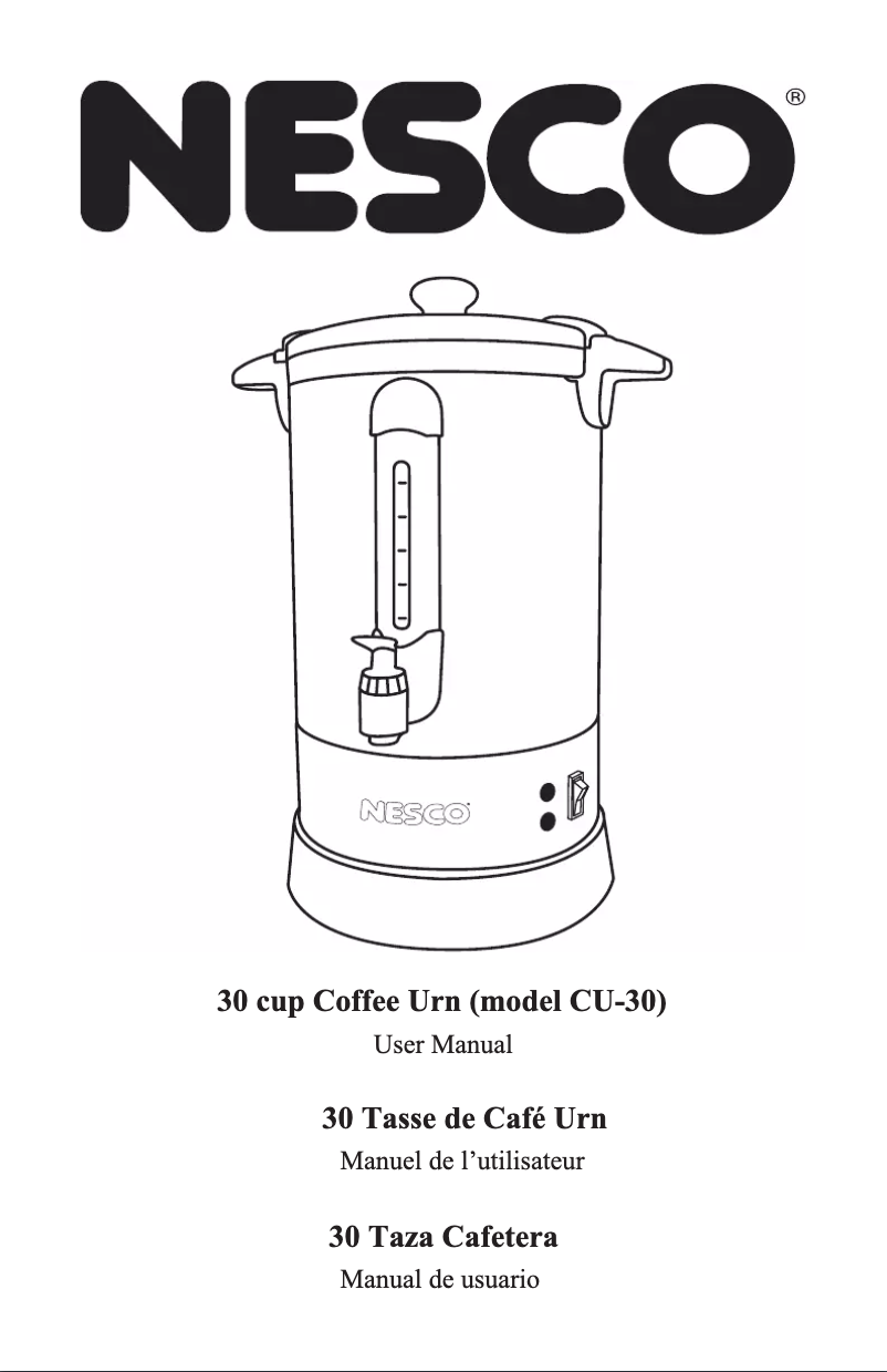 Página 1 del manual Manual de usuario Nesco CU-30