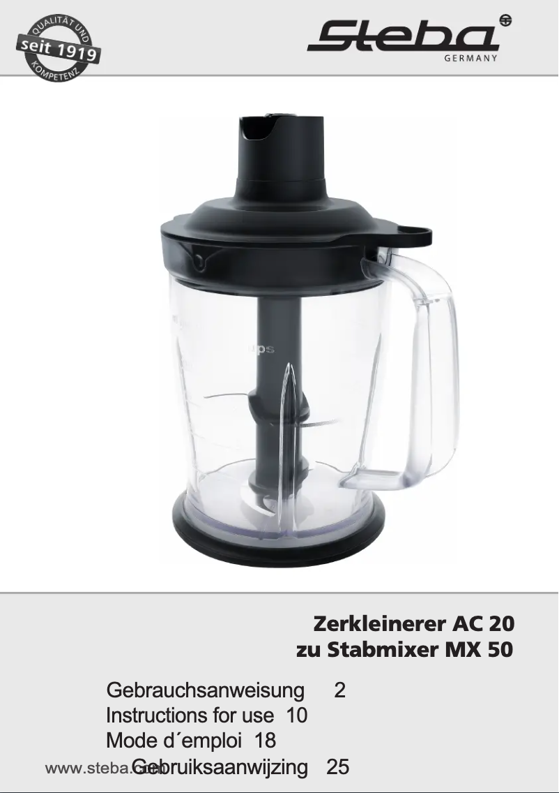 Página 1 del manual Manual de usuario Steba AC 20