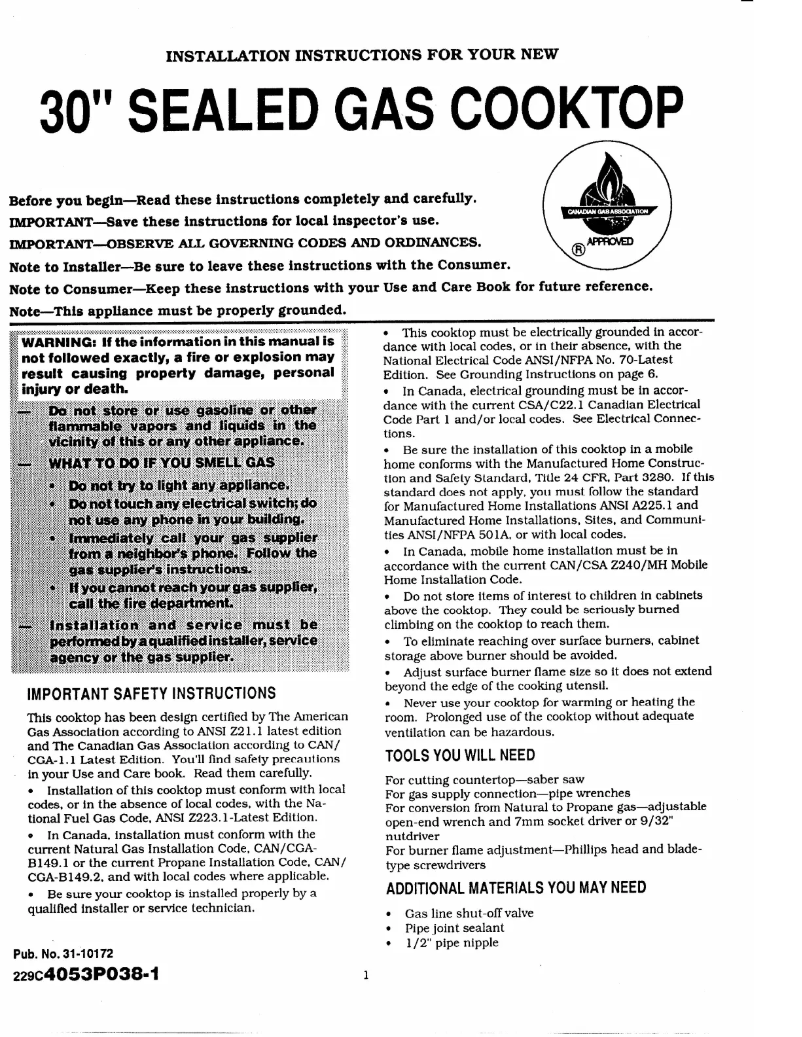 Imagen de la primera página del manual del dispositivo JGP336BEVBB