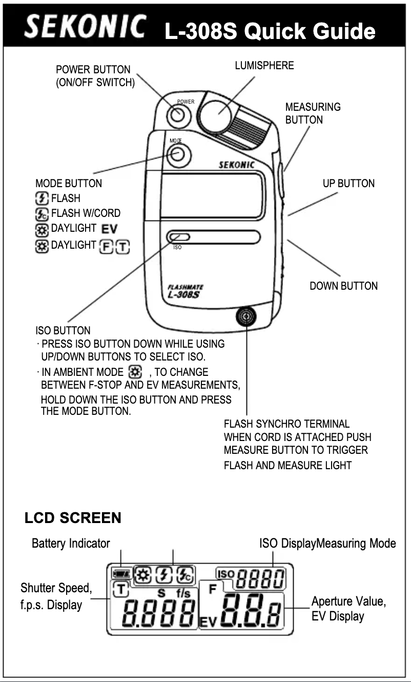 Imagen de la primera página del manual del dispositivo L-308S Flashmate