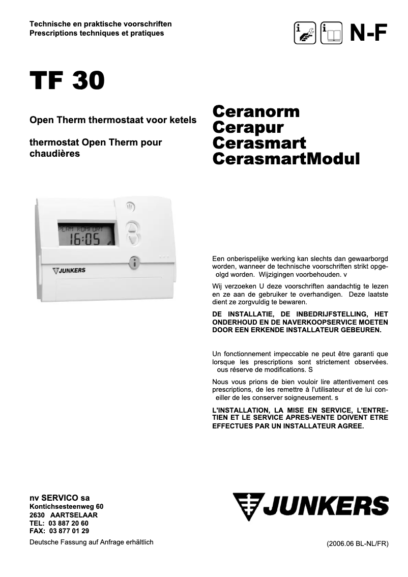 Imagen de la primera página del manual del dispositivo TF 30
