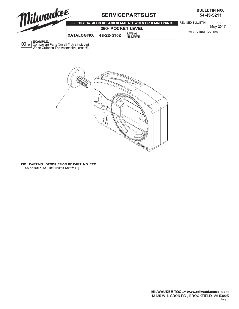 Página 1 del manual Manual de usuario Milwaukee 48-22-5102