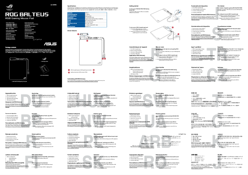 Imagen de la primera página del manual del dispositivo ROG Balteus