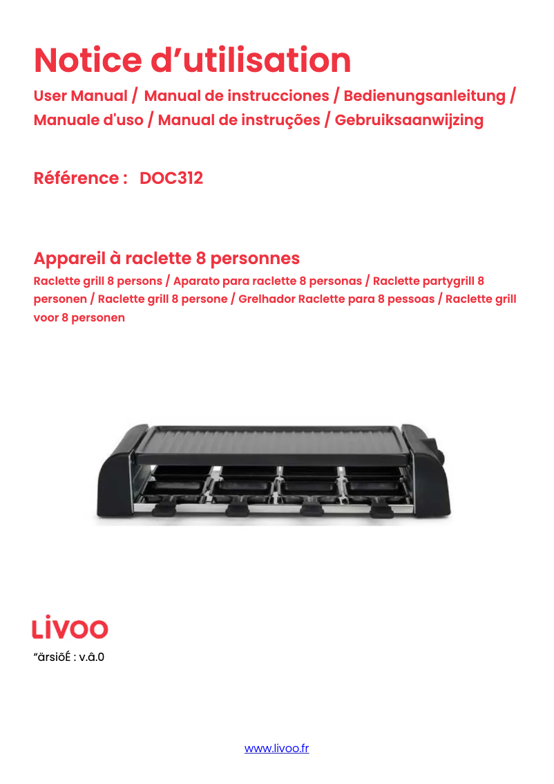 Imagen de la primera página del manual del dispositivo DOC312