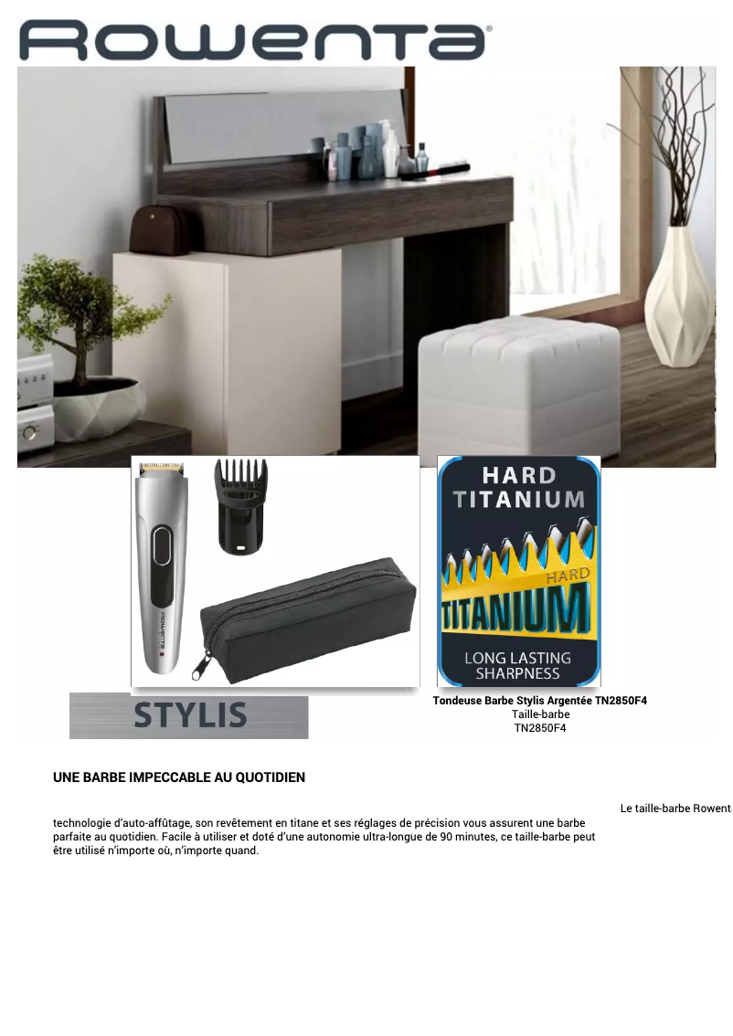 Página 1 del manual Manual de usuario Rowenta Stylis TN2850
