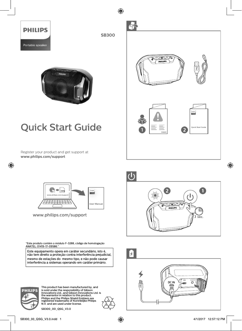 Imagen de la primera página del manual del dispositivo ShoqBox SB300